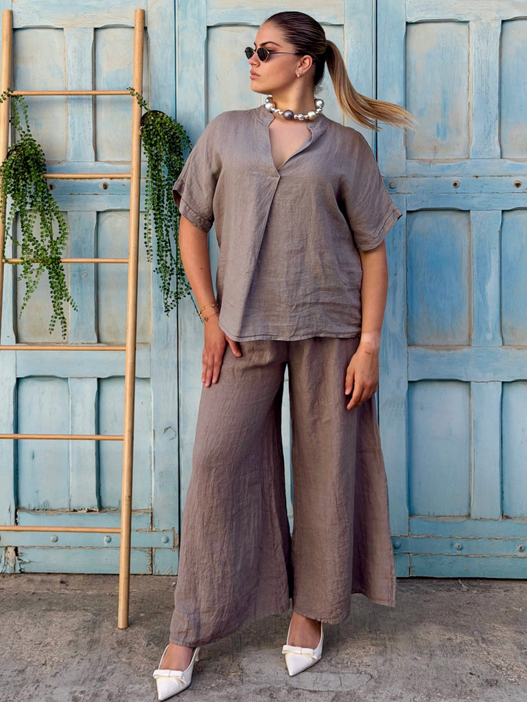 Taupe Luna Linen Co-Ord Set