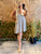 Stone and White Ruffle Strap A Line Dress