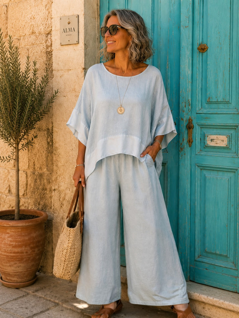Grigio Riviera Line & Silk Trim Co-Ord