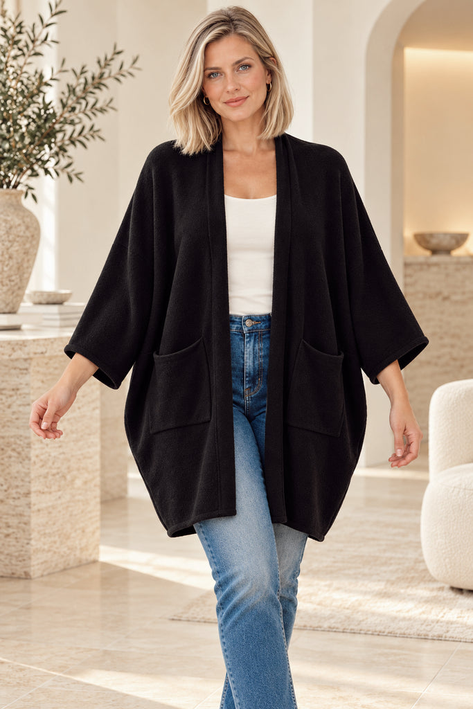 Clémence Cocoon Cardigan - Black