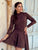 Vionette Floral Mesh Lace Dress - Mocha