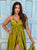 Tuscan Sunset Jacquard Silk Satin Maxi Dress