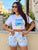 Crystal Bloom Denim Shorts