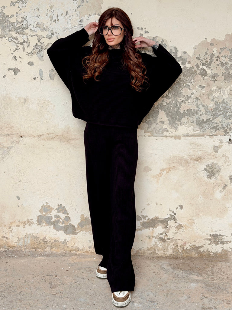 Noir Batwing Knit Set