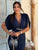 Maëlys Embellished Ruched Midi Dress - Navy Blue