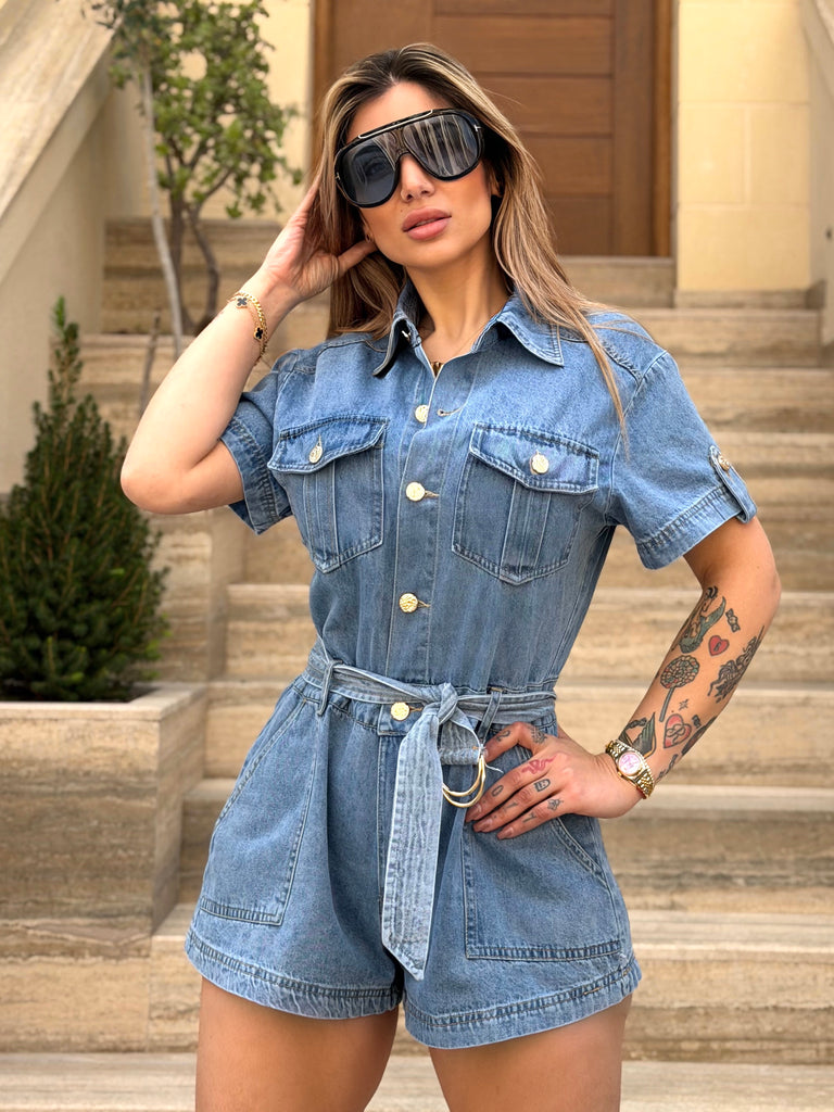 Paphos Denim Playsuit