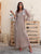 Taupe Éclat Silk Dress & Sequin Wrap Set