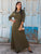 Éloane Belted Silky Satin Maxi Dress - Verde