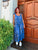 Blue Pure Linen Floral Jumpsuit