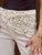 Soft Sand Wide-Leg Jeans with Crochet Pearl Belt