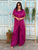 Magenta Cascade Silk Satin Co-Ord Set