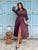 Varenne Belted Shirt Dress - Plum