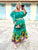 Jade Tuscan Silk Sunflower Dress