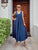 Navy Fern Print Loose Dress