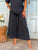 Navy Crochet Pure Linen Co-Ord Set