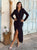Léontine Floral Velvet Maxi Dress - Black