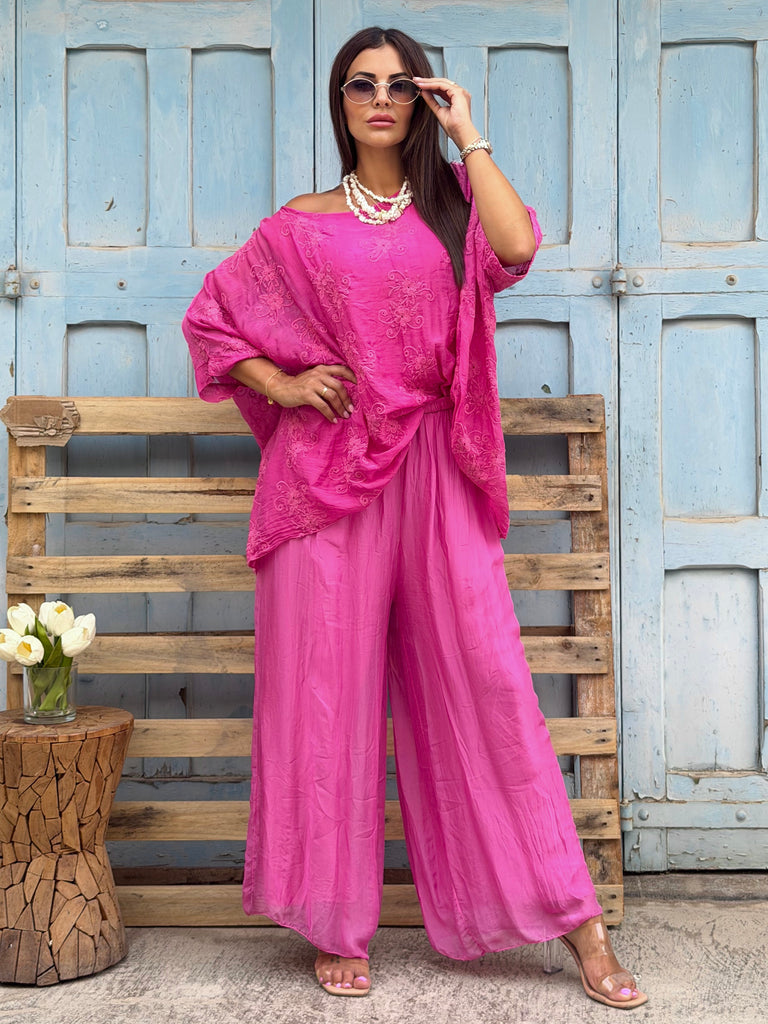 Celeste Pure Silk Embroidered Co-ord
