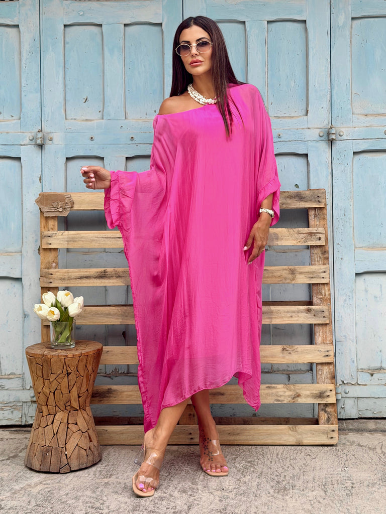 Pure Silk Kaftan – Italian Pink