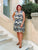 Navy and Olive Viscose Dress