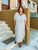 Beige Linen and Crochet Kaftan Dress