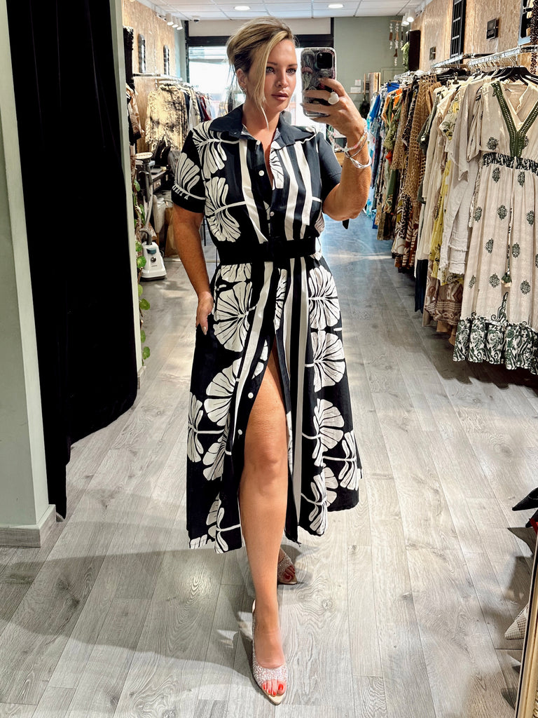 Black and White Vienna Shirt Dress