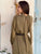 Apolline Tie-Neck Maxi Dress - Khaki