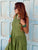 Valentina Luxe Pure Linen Dress - Olive Green