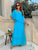 Azure Siren Silk Dress