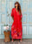 Maison Fleur Viscose Maxi Dress - Rosso