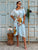 Fiori di Toscana Viscose Midi Dress - Bleu