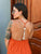 Burnt Orange Back Beaded Dress