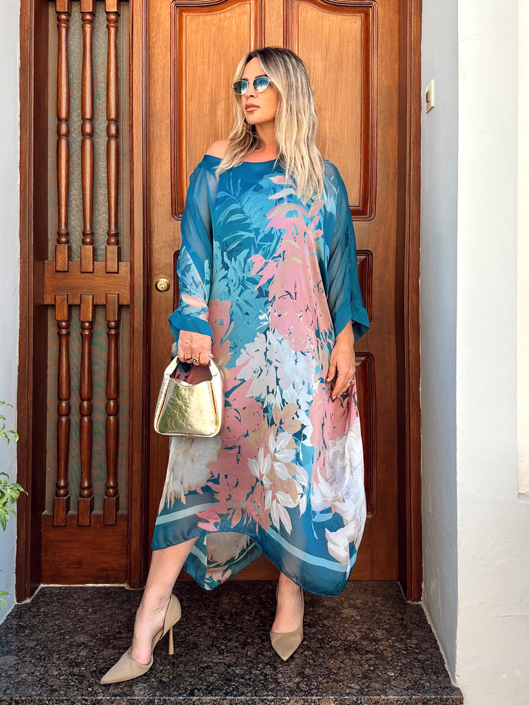 Paris Silk Chic Kaftan Dress