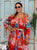 Corallo Jardin Silk Maxi Dress