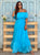 Dolce Vita Pure Silk Off-Shoulder Maxi Dress - Turquoise
