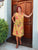 Yellow Floral Pure Linen Shift Dress