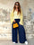 Navy Airflow Viscose Wide Leg Trousers