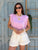 Rosé Riviera Semi-Crop Top