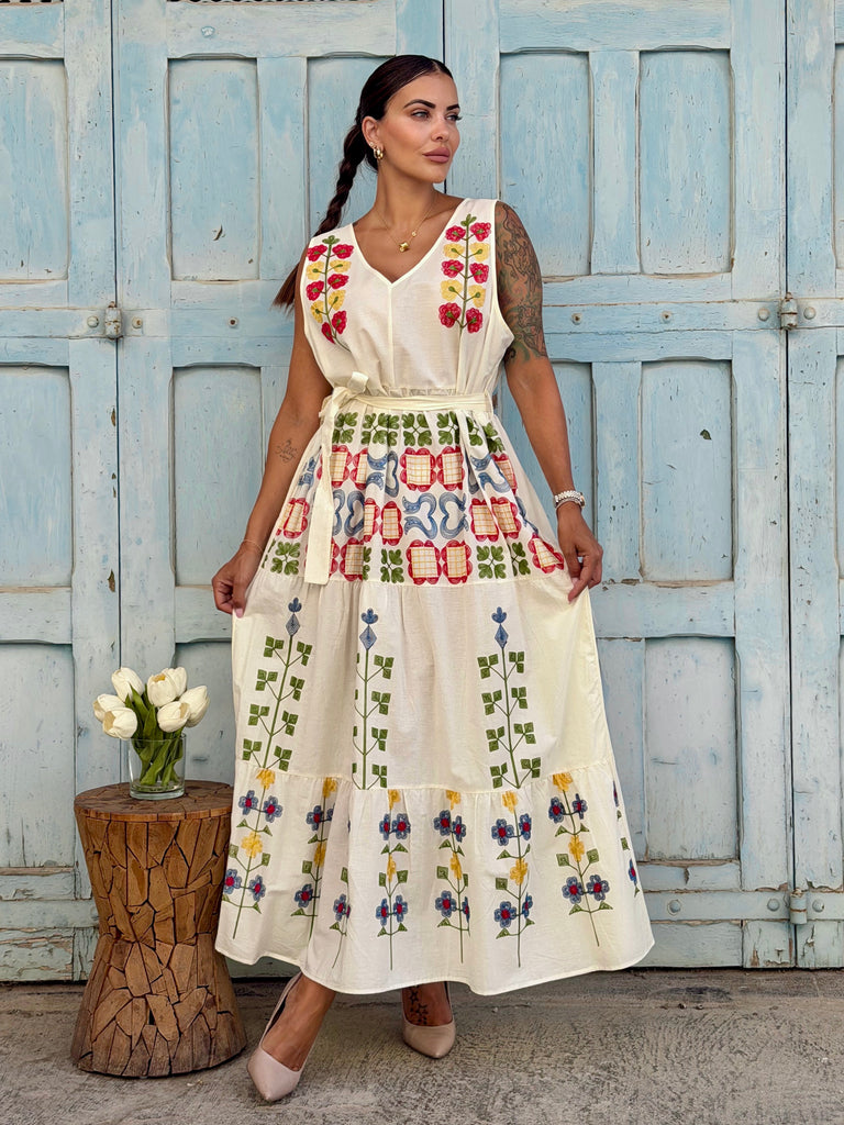 The Maribel Embroidered Maxi Dress - Love my Body
