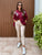 Bordeaux Amara sequin Embroidered Shirt