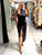 Black Wrap Gold Clasp Dress
