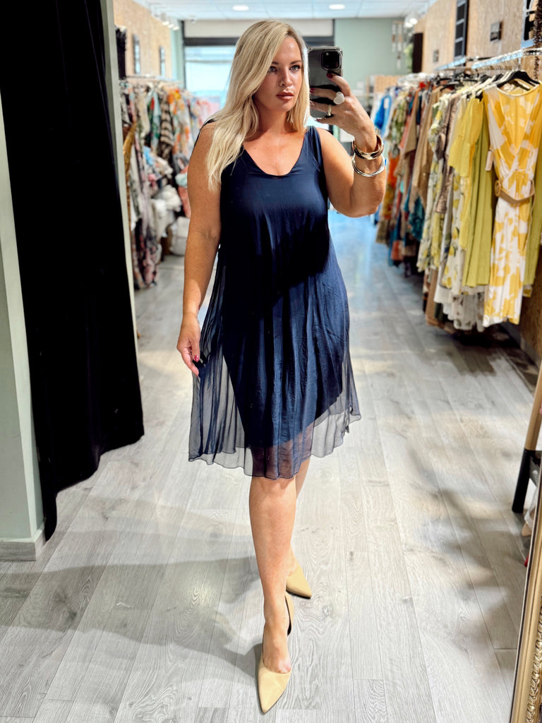 Navy Silk dress