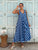Blue Riviera Stripe Viscose Maxi Dress