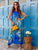 Cobalt Bloom Pure Silk Dress