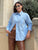 Belle Pearl Embellished Shirt - Blue