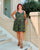Khaki and Navy Baroque Viscose Dress