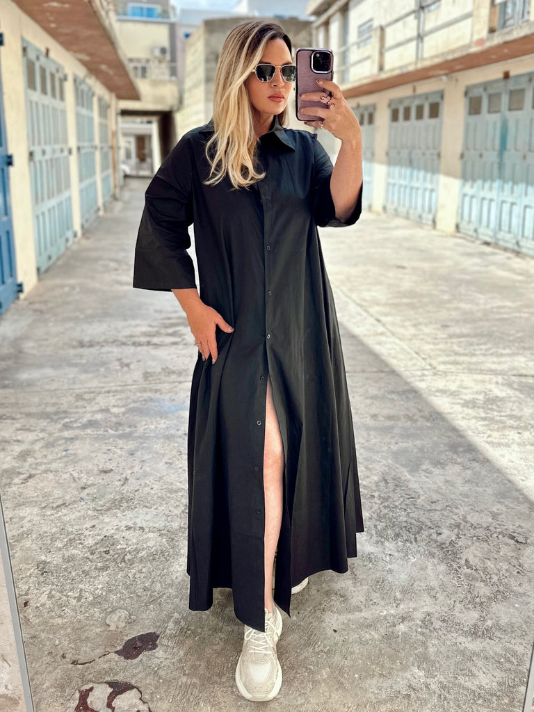 Black Chic Shirt Dress