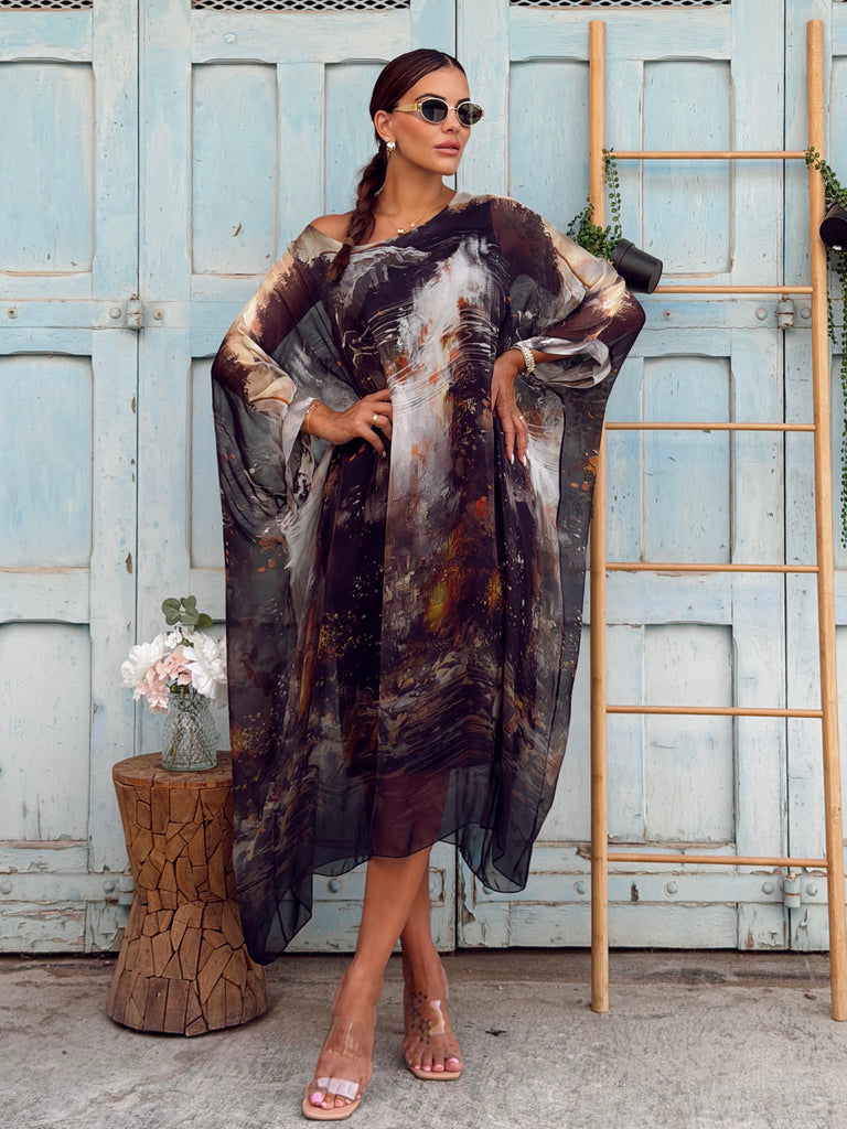 Noir Atelier Pure Silk Kaftan