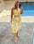 Yellow Wrap Viscose Midi Dress