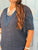 Navy Crochet Pure Linen Co-Ord Set