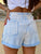 Crystal Bloom Denim Shorts